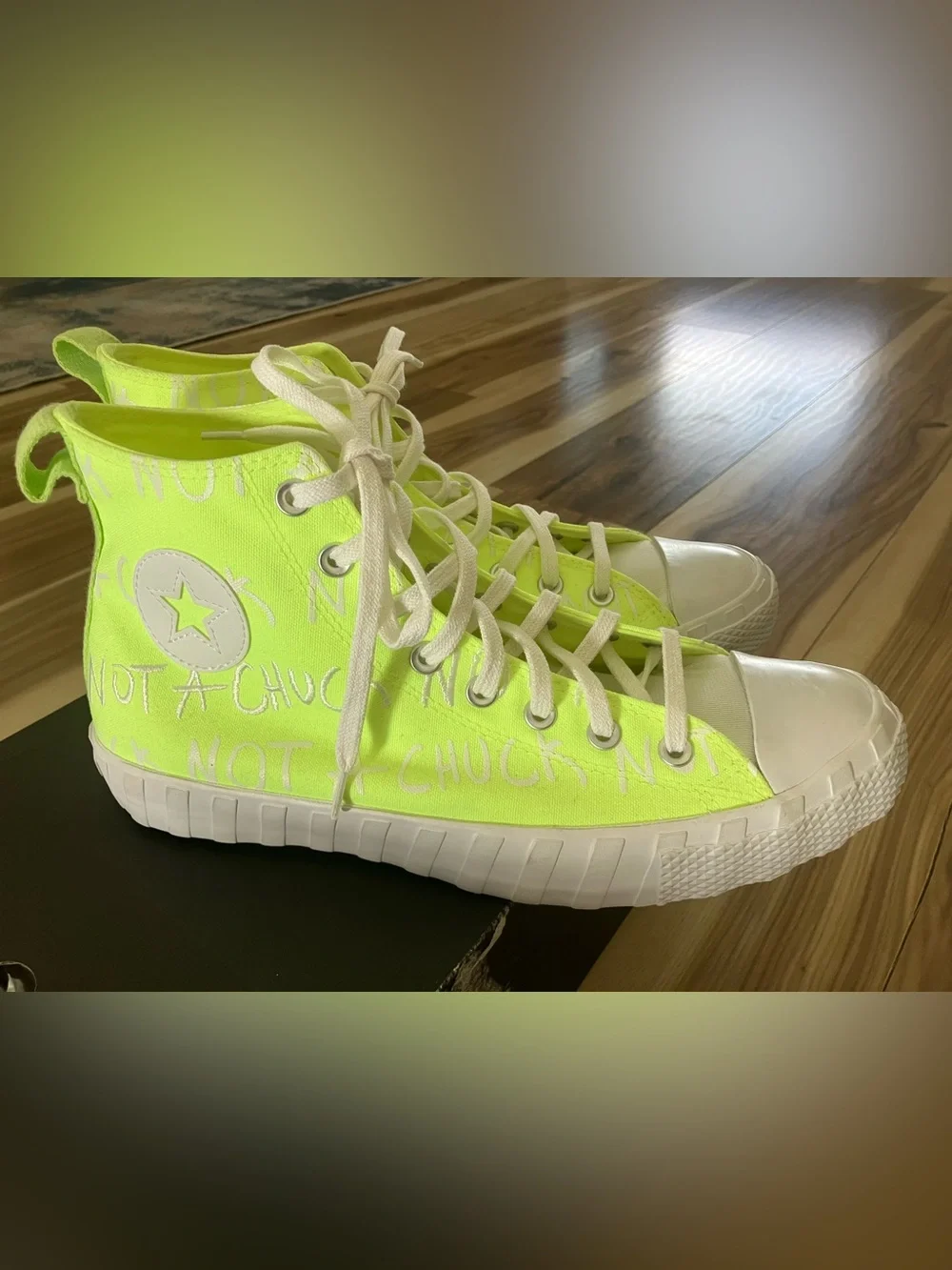 Converse Neon Yellow High-Top Canvas Sneakers Brand New
